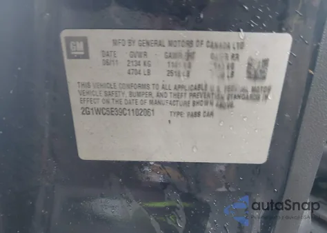 2012 Chevrolet Impala Ltz z USA, uszkodzony, nr VIN 2G1WC5E39C1102061